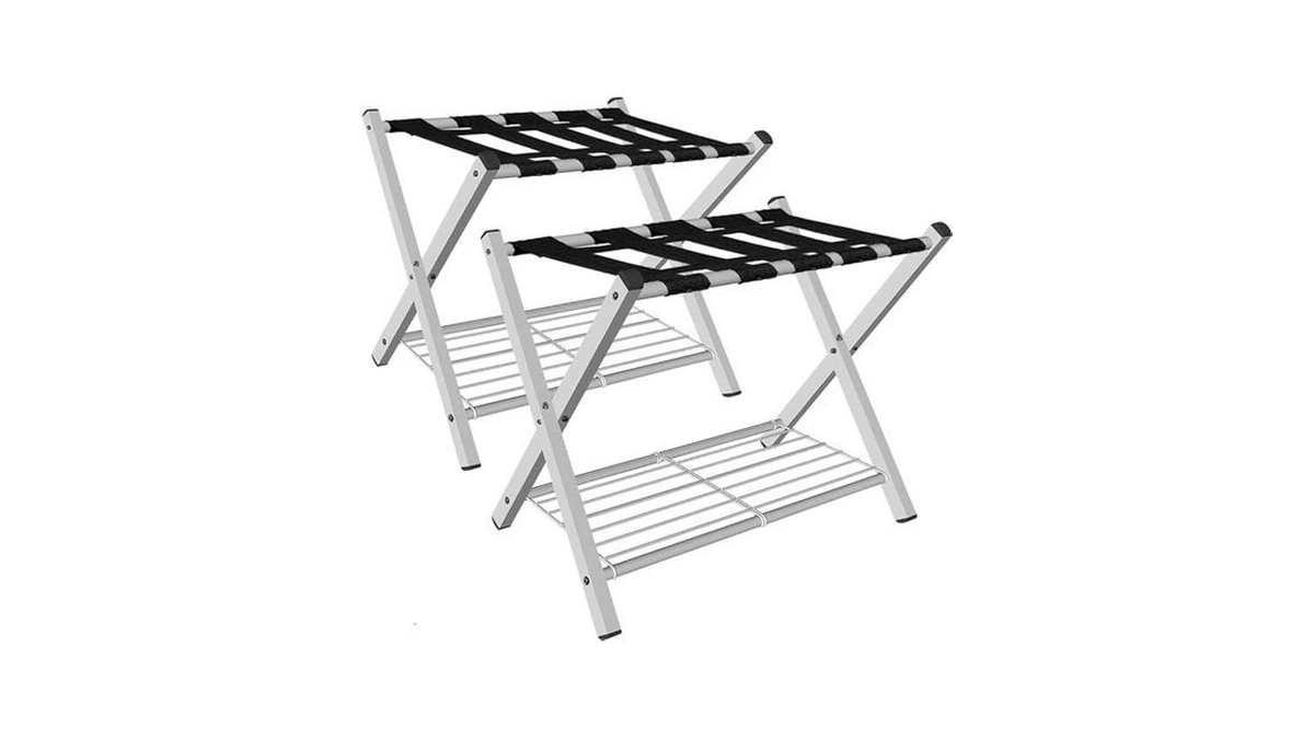 Mocomax 2 Pack Folding Luggage Rack For Guest Room, Foldable