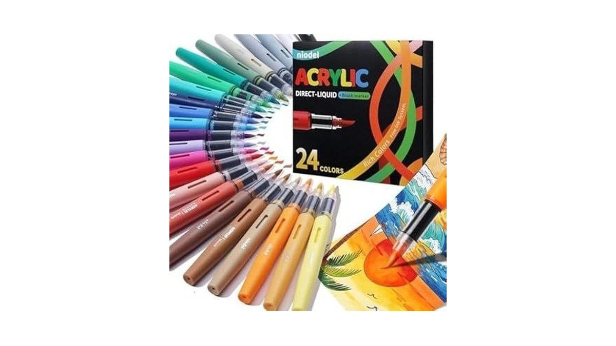 Niodel 36 Packs Acrylic Paint Markers, Multi-surface Paint Pens For