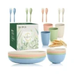 Wrova Wheat Straw Kids Plates And Bowls Sets,unbreakable Kids Dinnerware