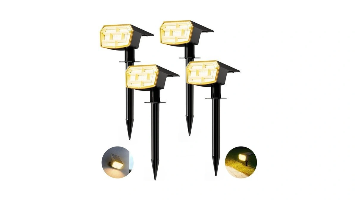 Hiboitec Solar Spot Lights Outdoor Waterproof 59led Landscape Lights Solar