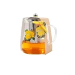 Flower Tea Pot Set Glass Teapot Stovetop Gift, 32oz High