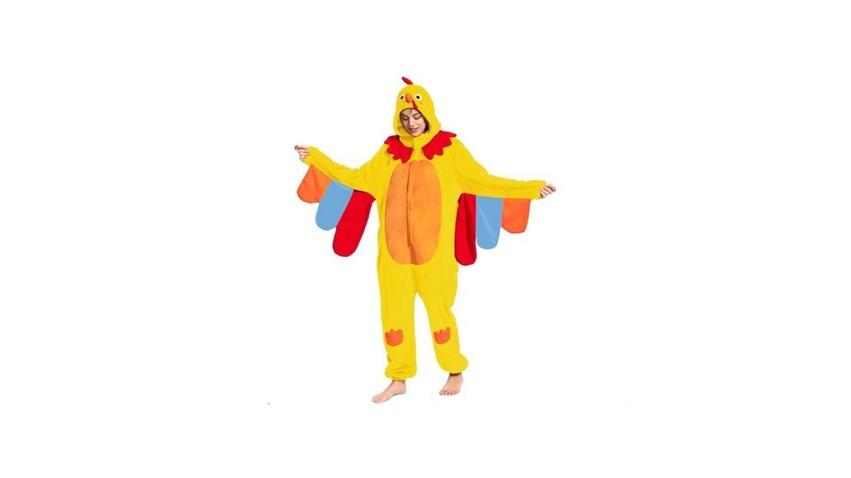 Olaola Turkey Adult Onesie, Flannel Unisex Animal Pajamas, Plush Cosplay