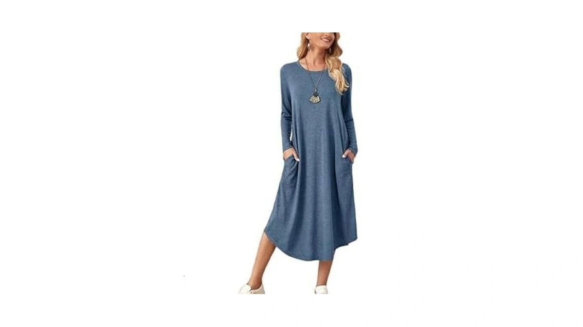 Lounge Dress For Women Long Sleeve Nightgown Midi Long Dress