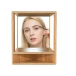 Oulores Non-reversing Mirror With Wood Frame - Shows True Unflipped