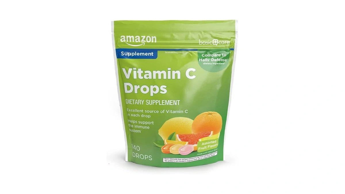 Amazon Basic Care Vitamin C Supplement Drops, Lemon, Orange &