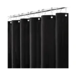 Jolilight 36x72 Black Linen Shower Curtain, Heavy Duty Cloth Bath