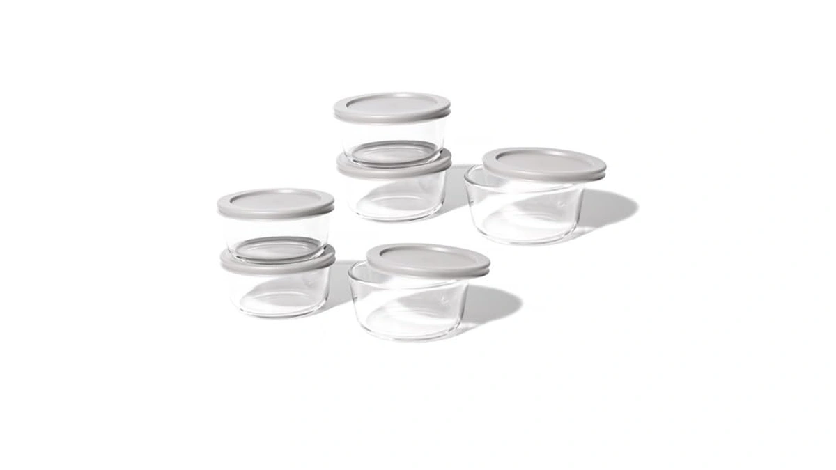 12-piece Glass Food Storage Containers Set (6 Containers + 6