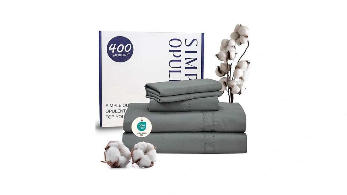 Simple&opulence 100% Egyptian Cotton 400 Thread Count King Sheets-4 Pc