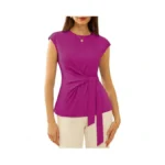 Rose Blouses For Women 2025 Summer Work Tops Elegant Tie