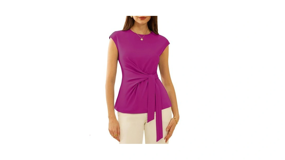 Rose Blouses For Women 2025 Summer Work Tops Elegant Tie