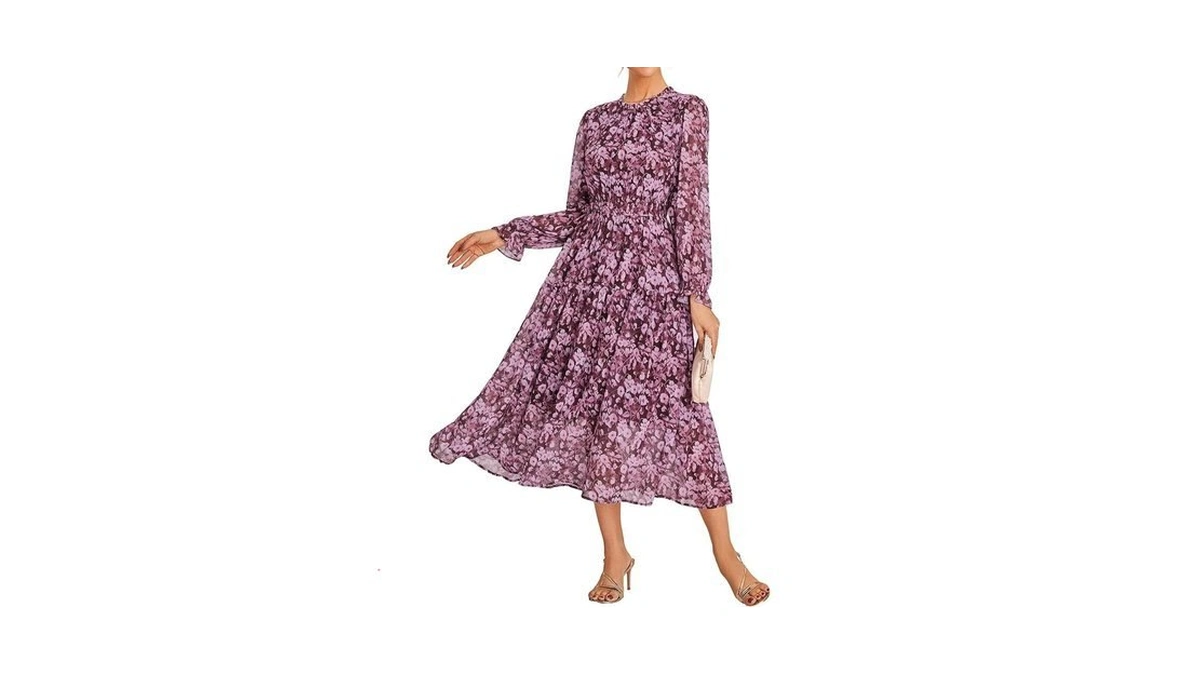 Grace Karin Long Sleeve Fall Dresses For Women Chiffon Flowy