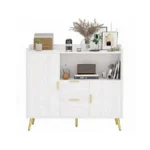 Doppeltcharms Modern White Sideboard Buffet Cabinet - 40" Wooden Storage,