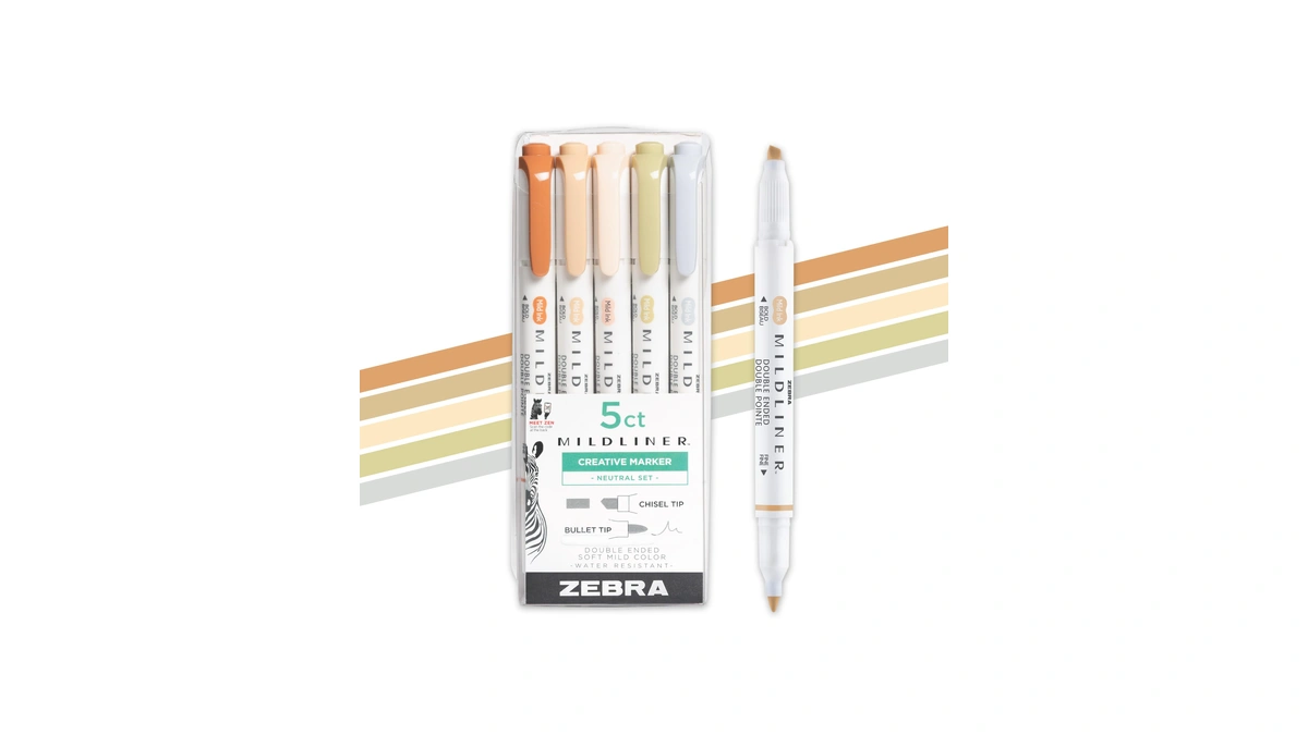 Zebra Pen Mildliner Dual-tip Highlighter Set, Broad And Fine Tips,