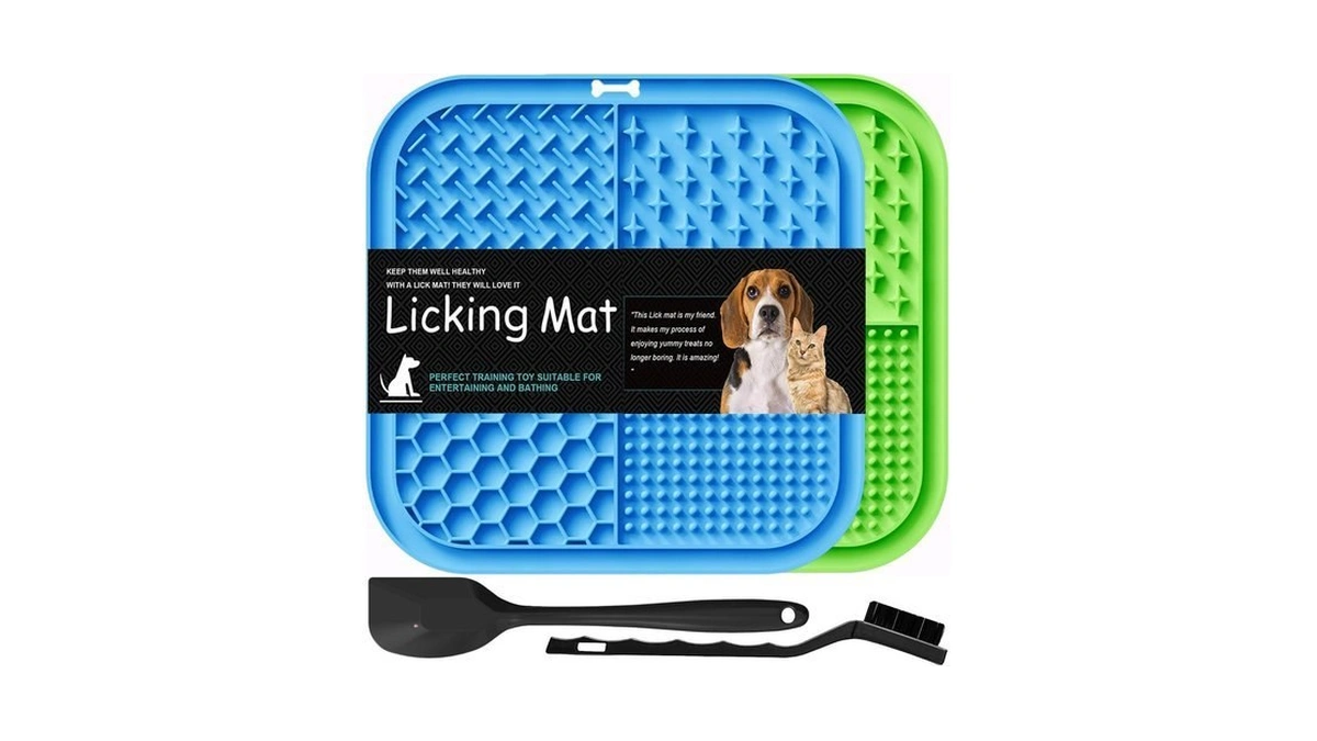 Lesipee Licking Mat For Dogs & Cats 2 Pack, Slow