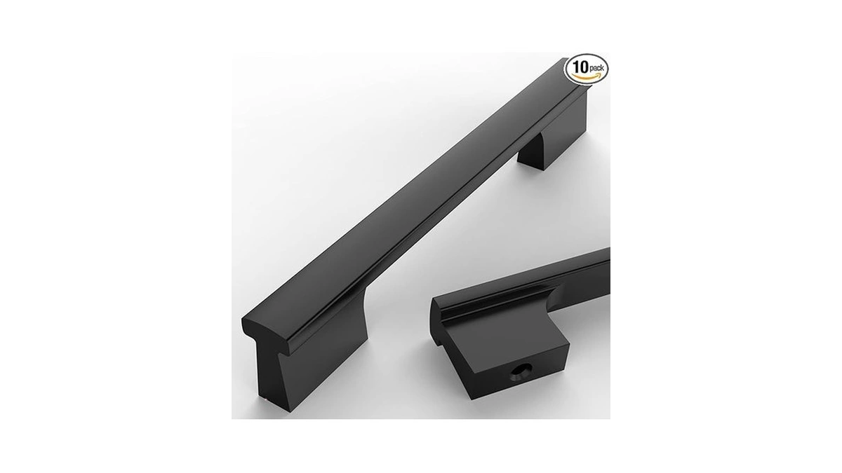 Asidrama 10 Pack 5 Inch(128mm) Matte Black Cabinet Pulls Kitchen