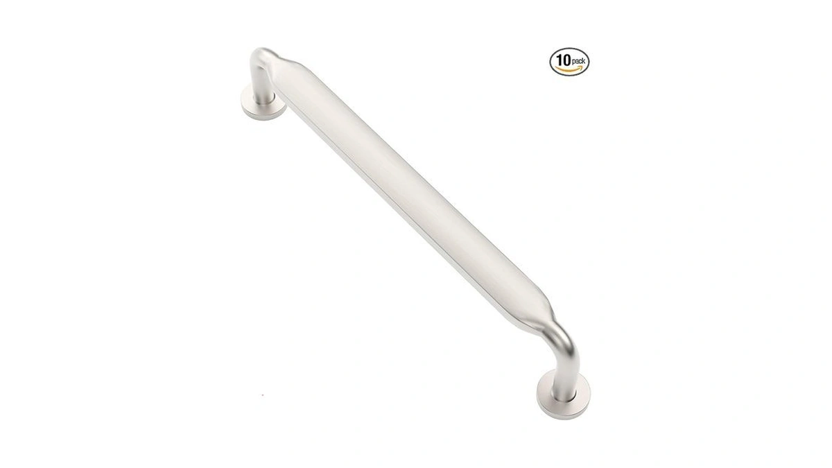 Alzassbg 10 Pack Brushed Satin Nickel Cabinet Handles, 5 Inch(128mm)