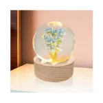 Wyzcttd Blue Daisy Lamp,2.4-inch Flower Crystal Ball Night Light, Real