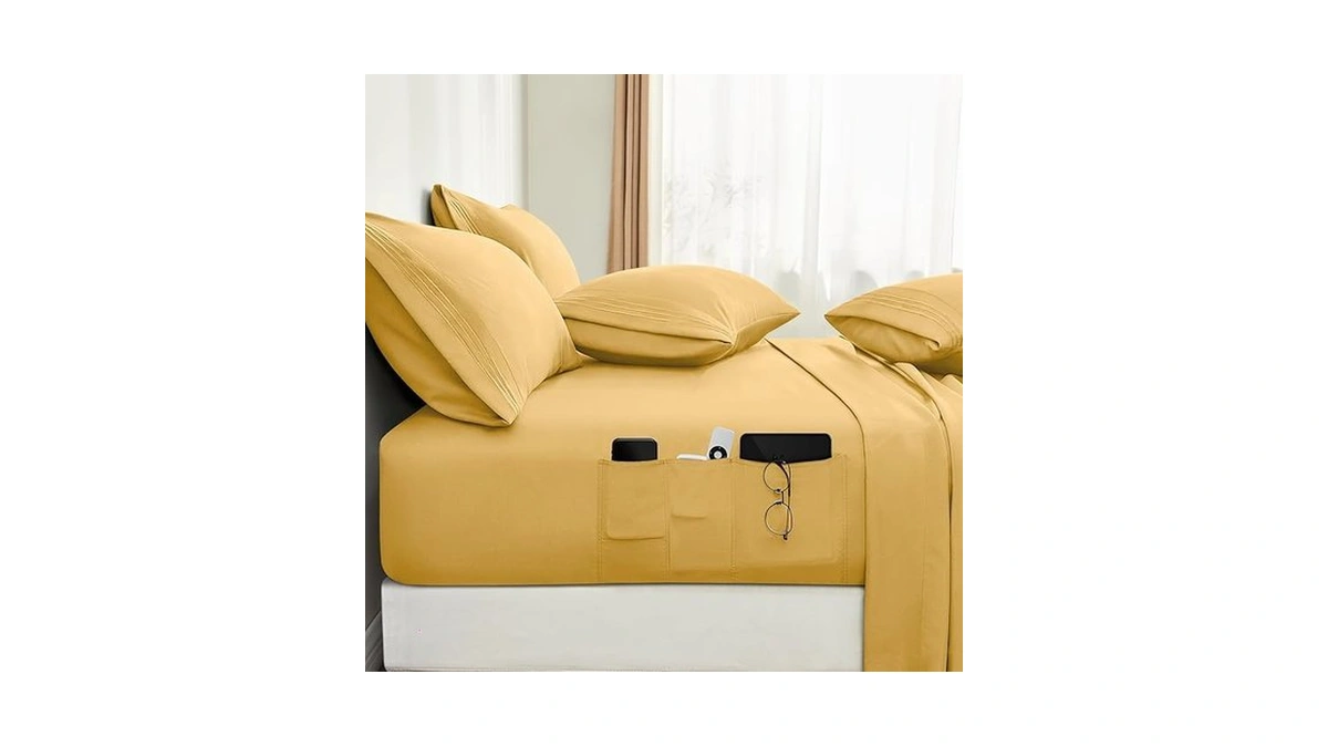 Bysure 6 Pieces Bed Sheets Set With Pockets On Side(full,