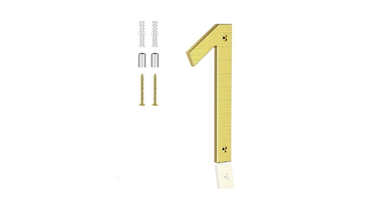 8 Inch Large Metal House Number For Outside, Modern Floating