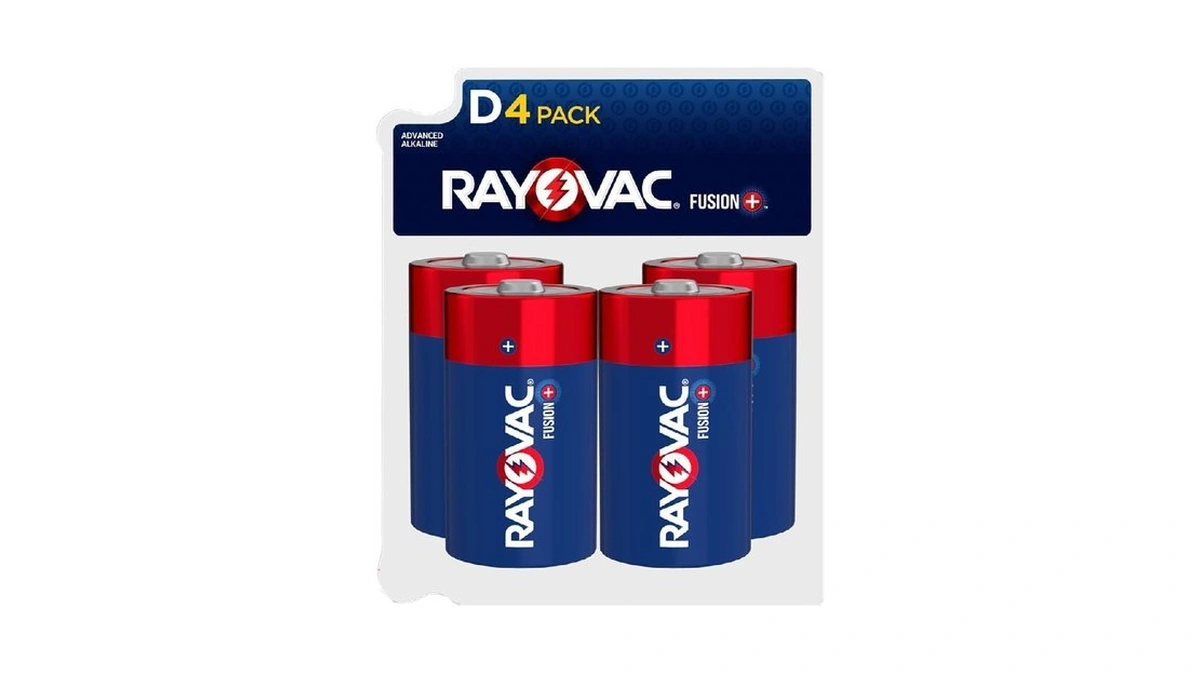 Rayovac Fusion D Batteries (4 Pack), Alkaline D Cell Batteries