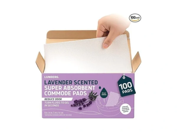 Lunderg Lavender Scented Super Absorbent Commode Pads - Medical Grade