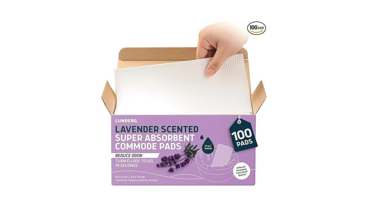 Lunderg Lavender Scented Super Absorbent Commode Pads - Medical Grade