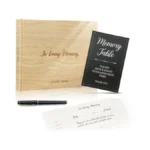 Gatyko Funeral Guest Book For Memorial Service - Leather Memory