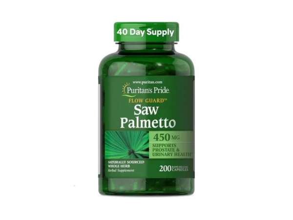 Puritan's Pride Flow Guard™ Saw Palmetto Extract 450mg, Natural Whole