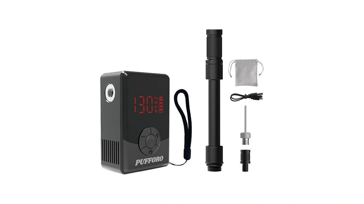Tiny Mini Bicycle Pump With Gauge, 130psi Electric Bike Pump