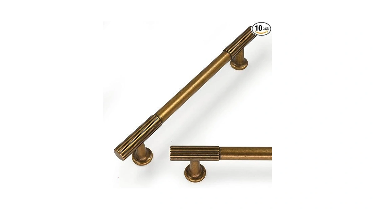 Talentedeco 10 Pack Antique Brass Cabinet Pulls 5 Inch(128mm) Kitchen