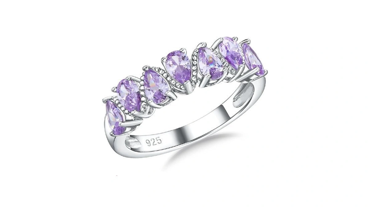 Randes Alexandrite Ring Half Eternity Rings For Women Sterling Silver