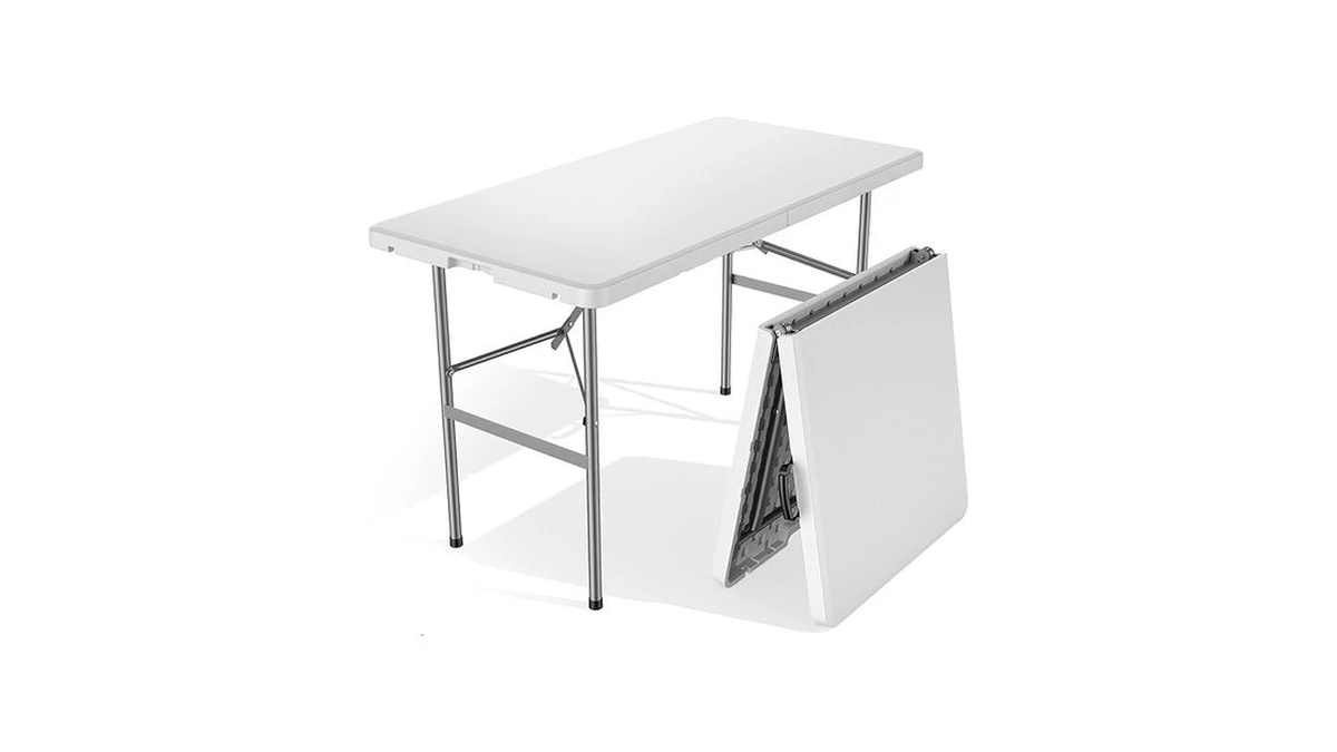 Sweetcrispy 4 Ft Folding Picnic Table Easy To Fold And