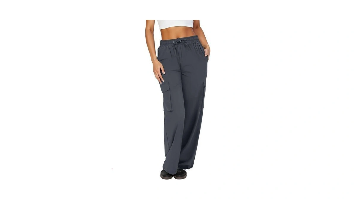 Copyleaf Cargo Pants Women High Waisted Parachute Hiking Pants With