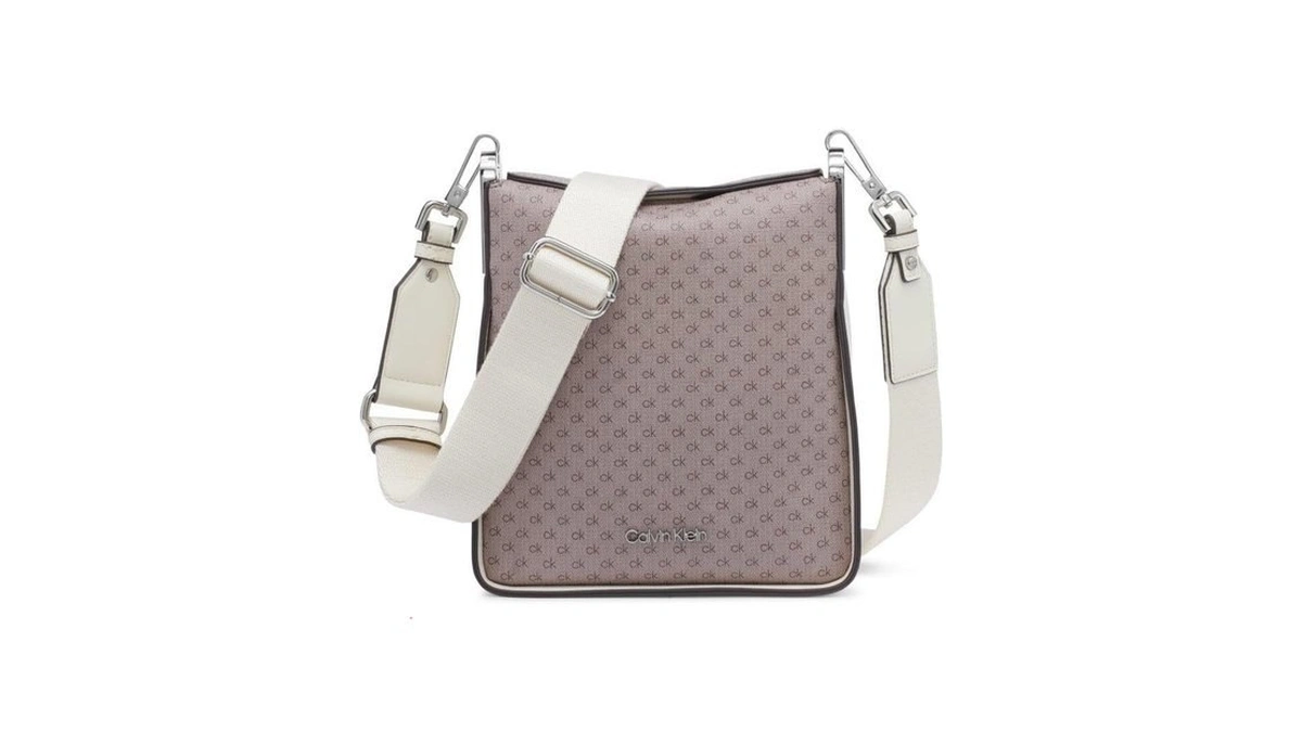 Calvin Klein Fay North/south Small Crossbody, Almond/taupe/cherub White, One Size