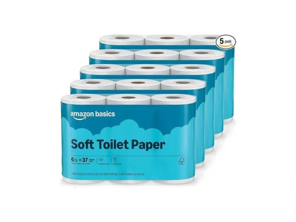 Amazon Basics 2-ply Soft Toilet Paper, 30 Rolls (5 Packs