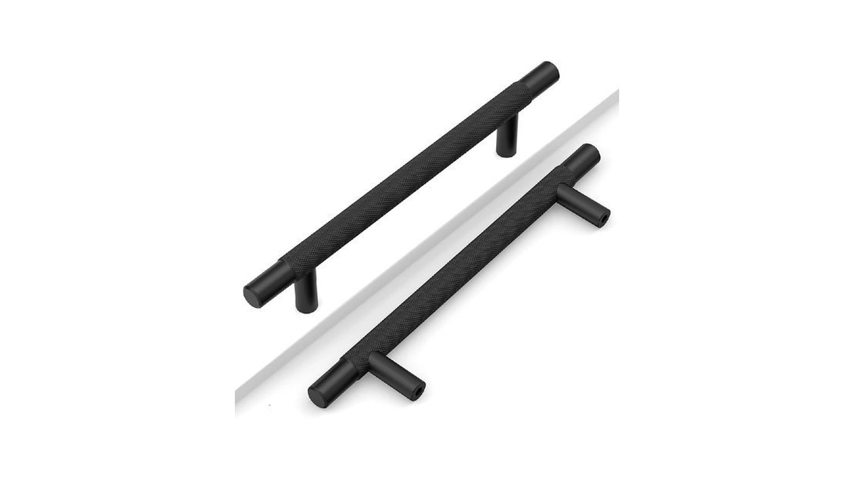 Coinkoly 10 Pack 5"(128mm) Matte Black Cabinet Pulls Knurled Kitchen