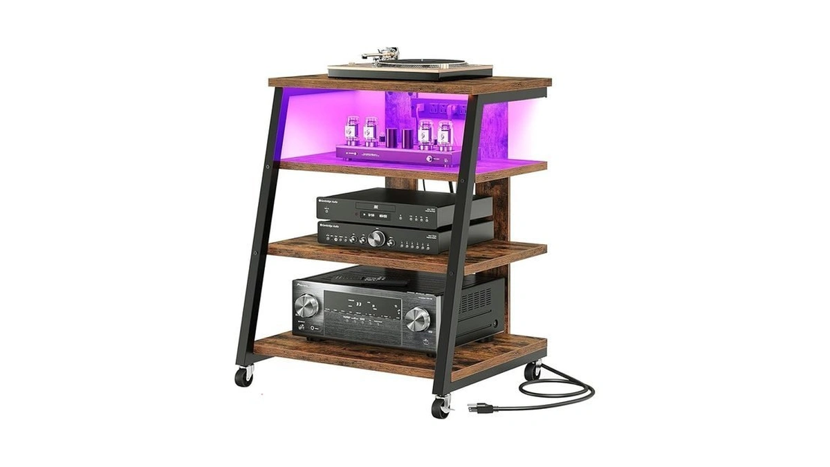 Choezon 4-tier Av Media Stand With Wheels, Stereo Stands, Media