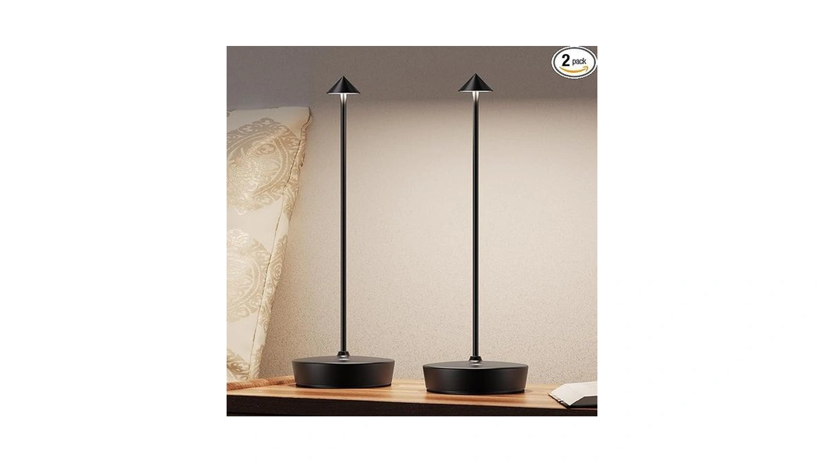 Jalvde Cordless Battery Powered Table Lamp, Rechargeable Led Dimmable Brightness