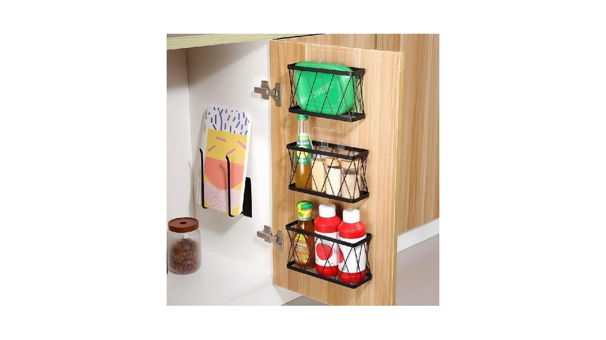 Yigii Cutting Board Holder + 3 Pack Adhesive Cabinet Door