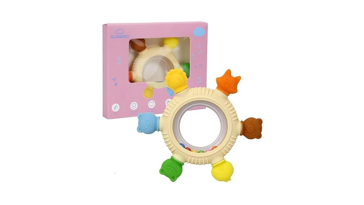 Baby Teething Toys For 0-6 Months,babies Rattle Teether Sensory Toy