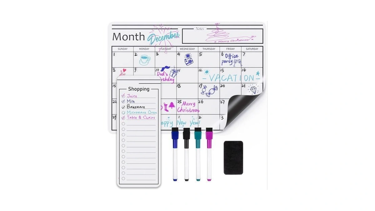 Amazon Basics Magnetic Dry Erase Whiteboard Calendar For Fridge, Easy