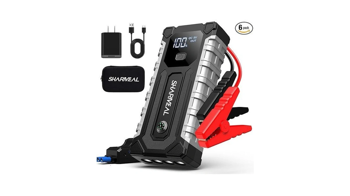 Sharmeal Car Battery Jump Starter 6000a, Car Jumper Starter Battery