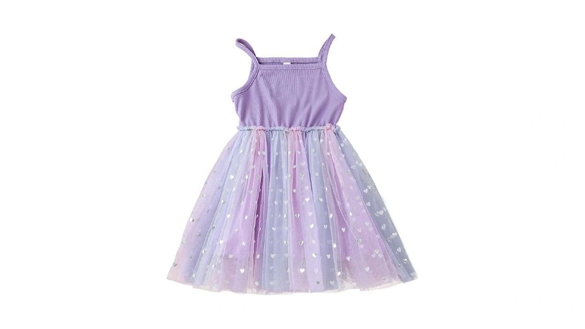 Toddler Baby Girls Sleeveless Rainbow Tutu Dress Infant Tulle Layered