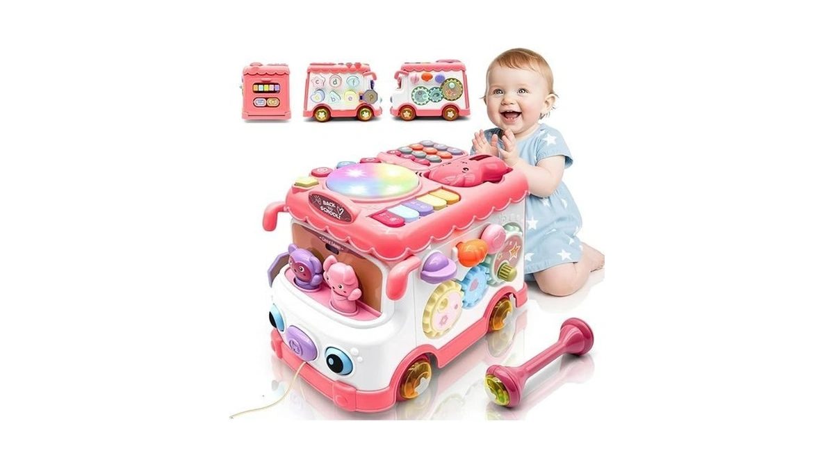 Delutique Baby Bus Toy For 1 Year Old Girl Gifts,