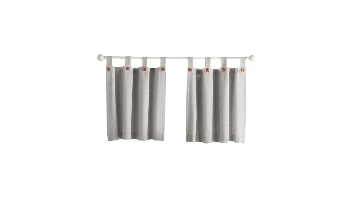 Elrene Home Fashions Tucker Solid Button Tier Window Curtains For