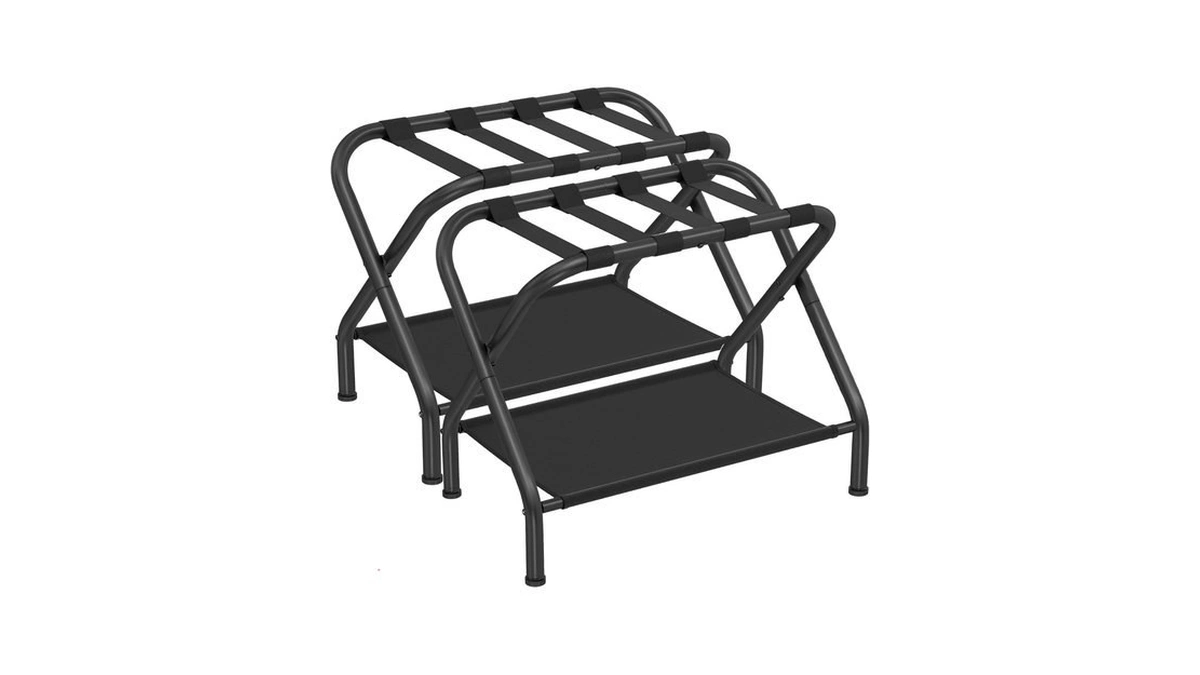 Songmics Luggage Racks, Set Of 2, Suitcase Stand With Fabric