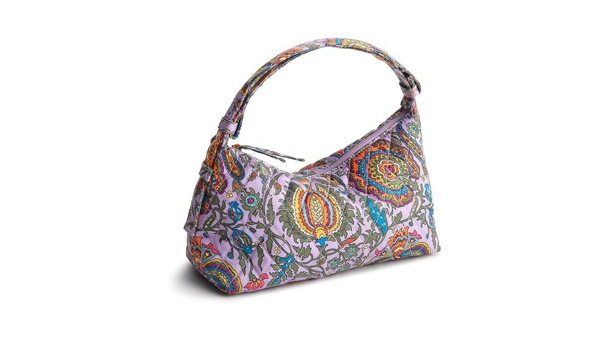 Vera Bradley Women's Premium Cotton Roxbury Crescent Shoulder Bag, Marrakesh,