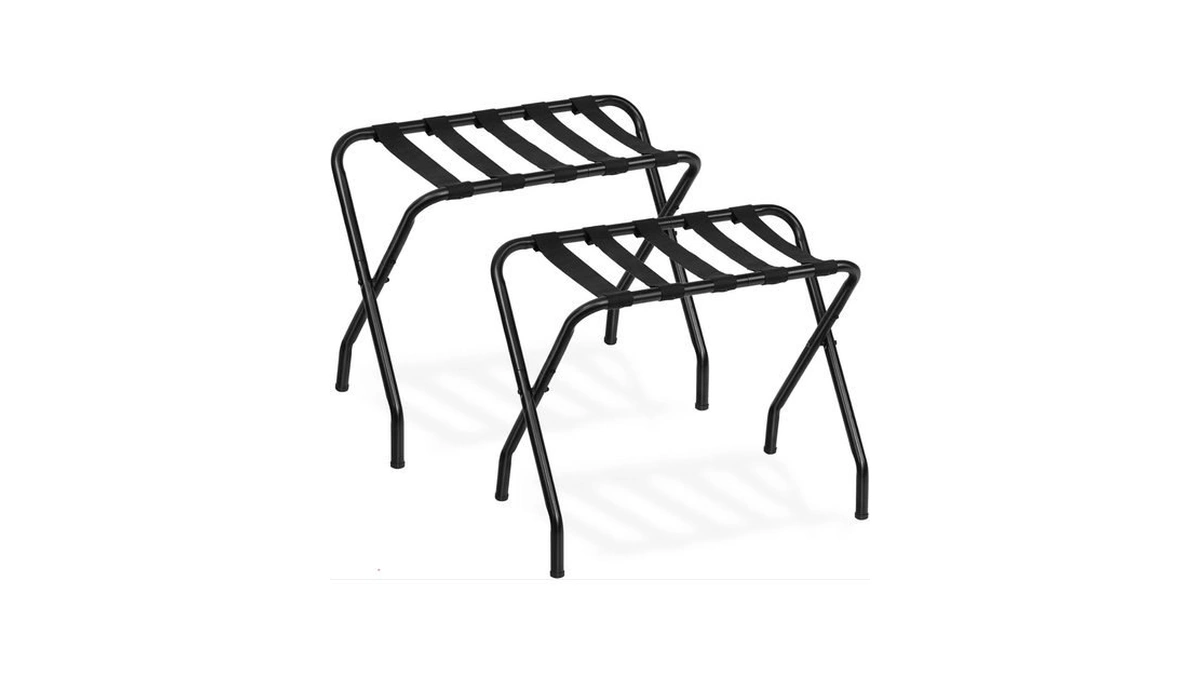 Hoobro Luggage Rack, Pack Of 2, Metal Foldable Suitcase Stand