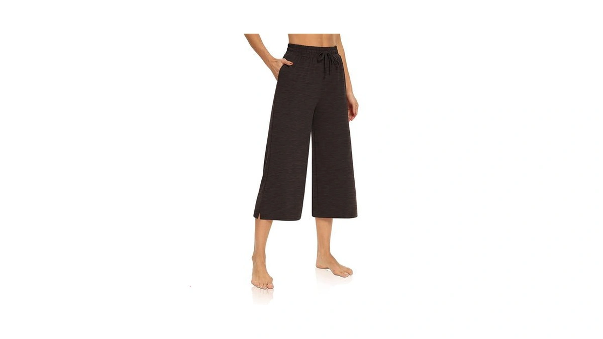 Dibaolong Womens Capri Pants Loose Yoga Pants Wide Leg Drawstring