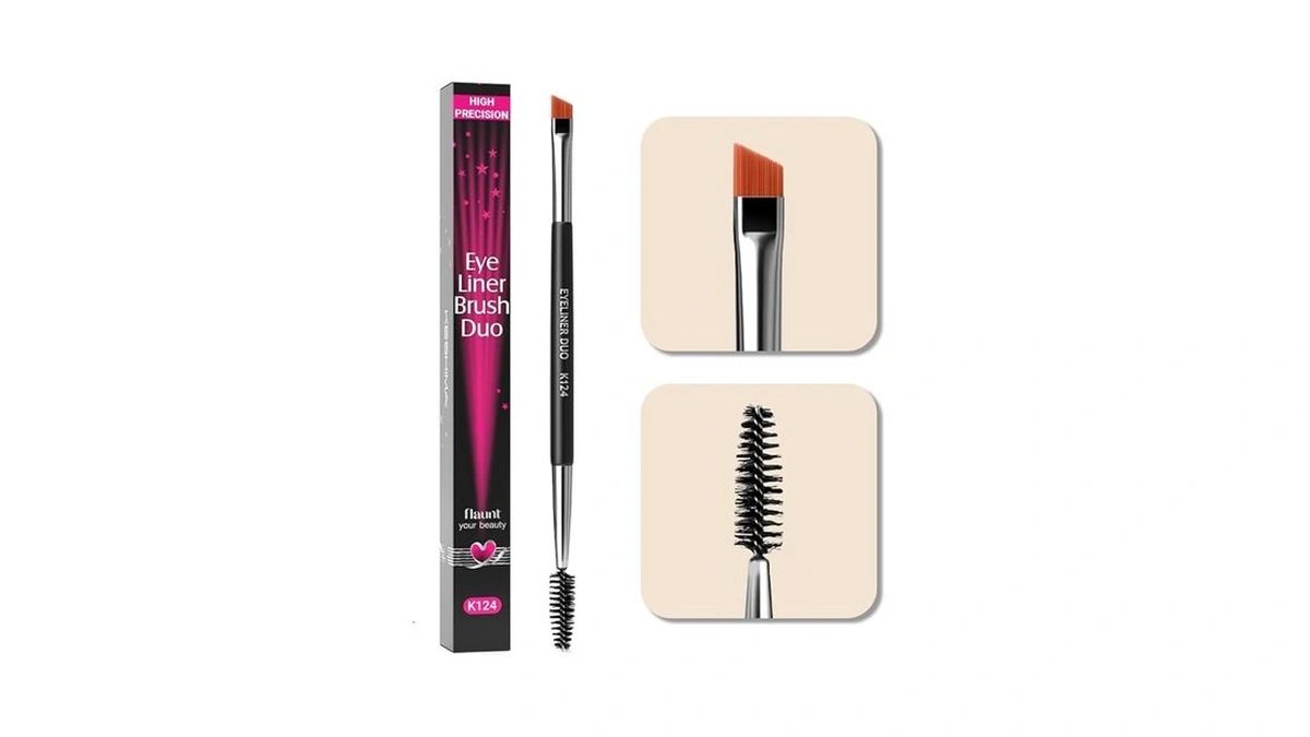 Angled Eyeliner Brush Duo By Keshima – Extra Fine Precision